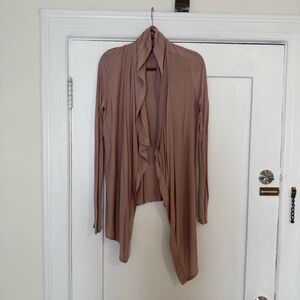 Helmut by Helmut Lang mauve draped jersey cardigan